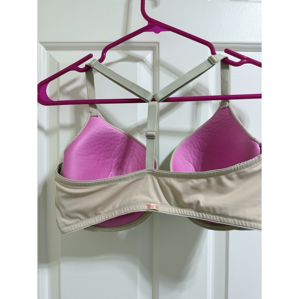 PINK Victoria's Secret Wear Everywhere Super Push Up Bra 36DD Nude Beige Pink - Picture 2 of 6